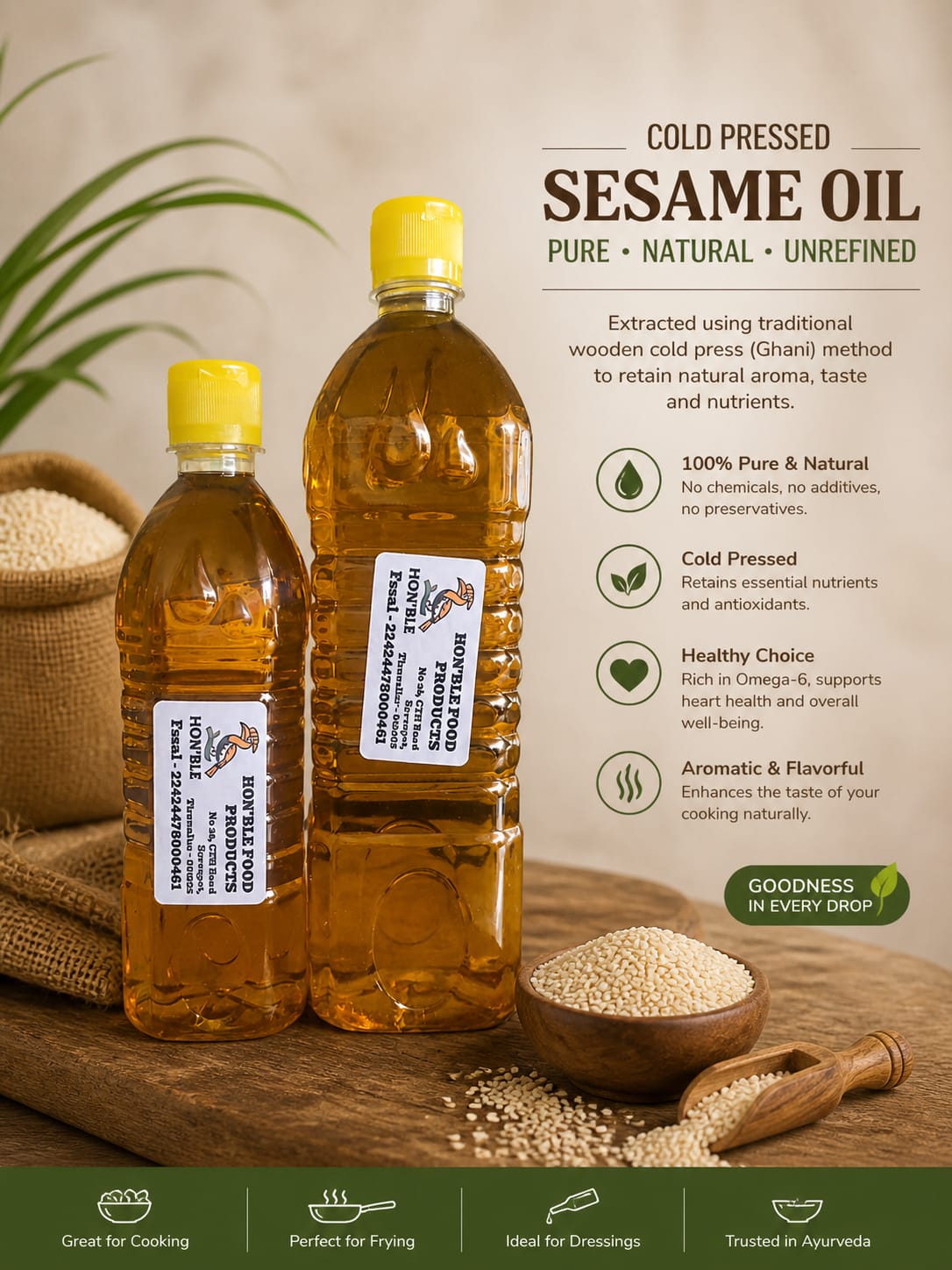 Wood Pressed Sesame Oil