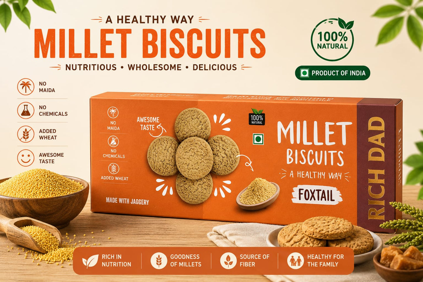 RICH DAD - FOXTAIL MILLET BISCUIT